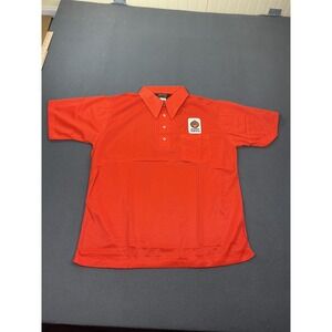 Vintage Swingster Polo Shirt Mens Large Orange Mesh Golden Harvest Patch